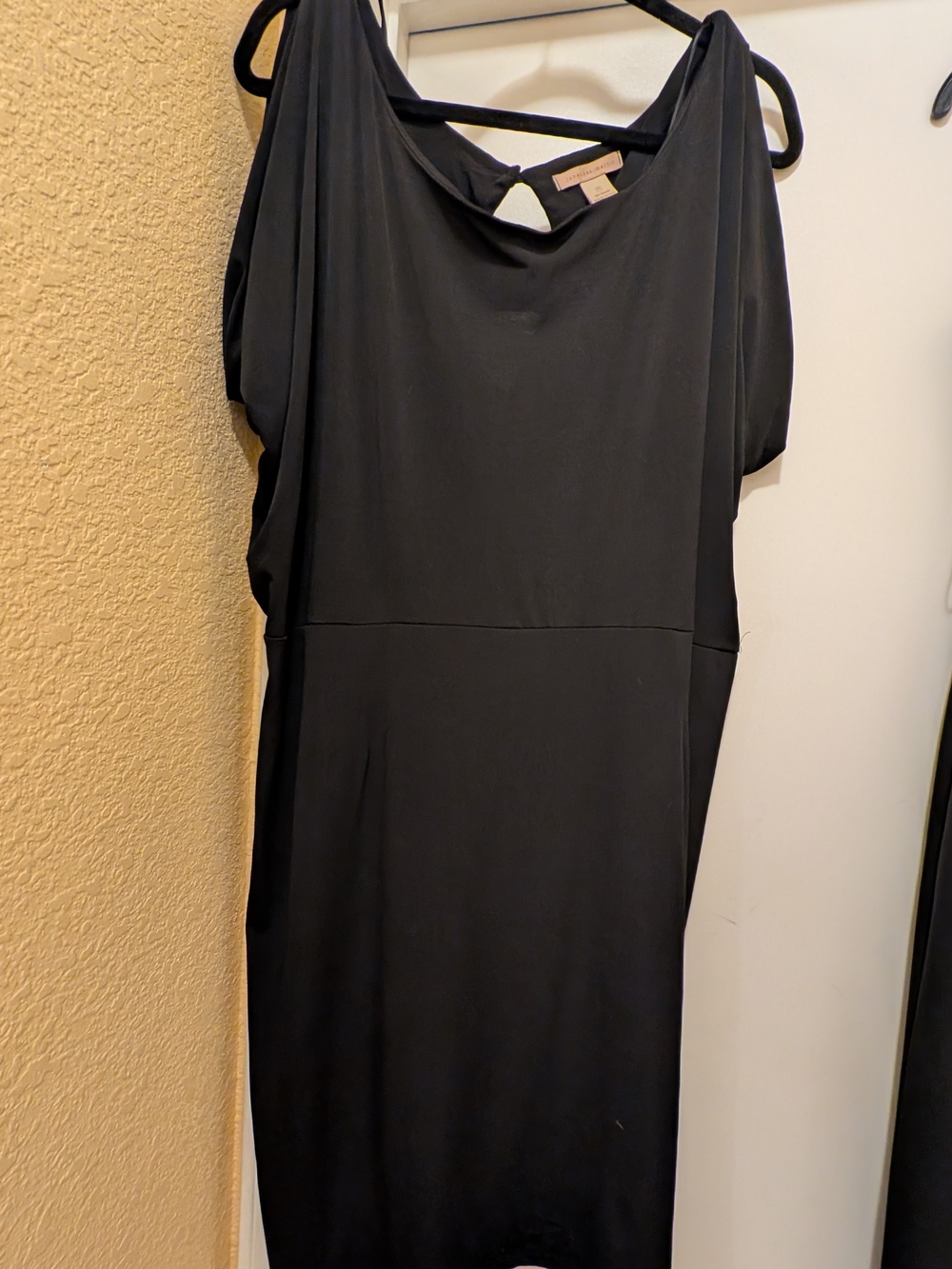 Jonathan Martin 2X Black Draped Sleeveless Dress Made in USA